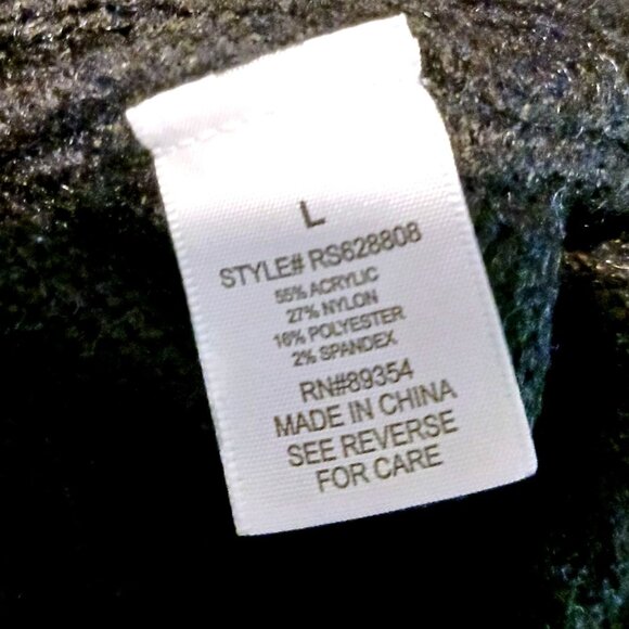 NEW No Comment Black V-Neck‎ Cable Knit 3 Button Cardigan Sweater Size  L - Picture 6 of 9